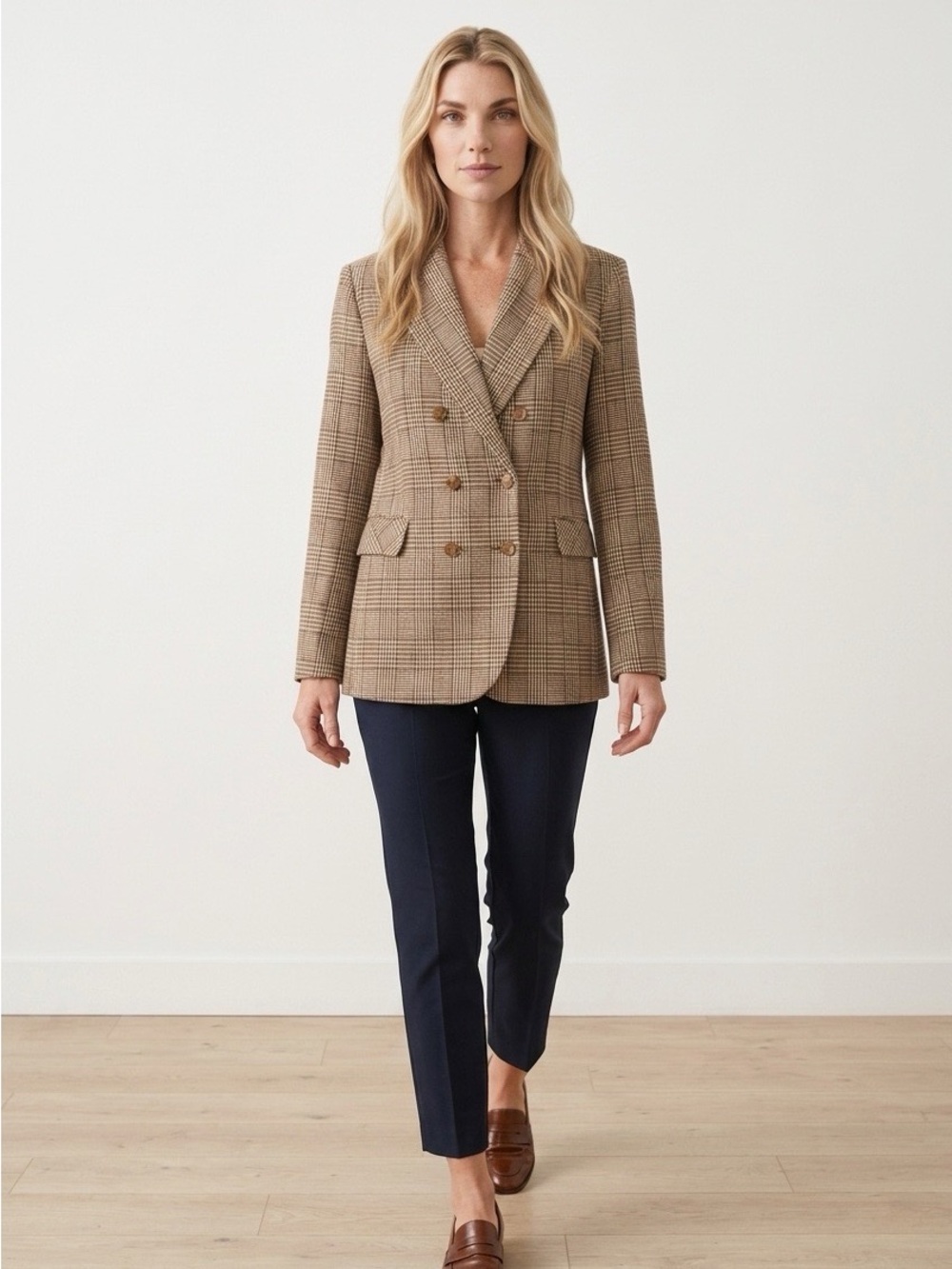 Mina Self Double Breasted Houndstooth Blazer NWT Size XL